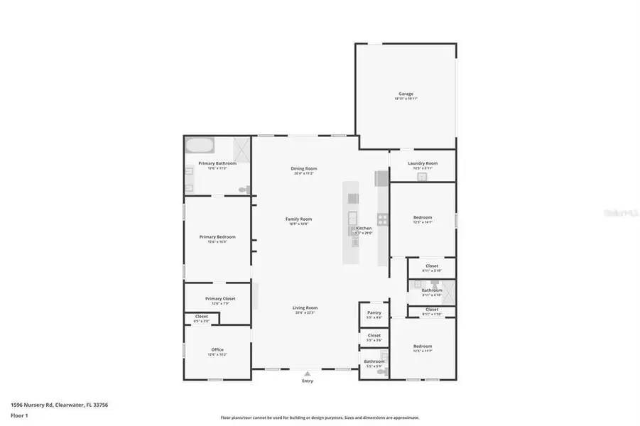 2D floor plan layout of this home in , Clearwater, FL (Image 5). 2D floor plan layout of this home in , Clearwater, FL (Image 5).