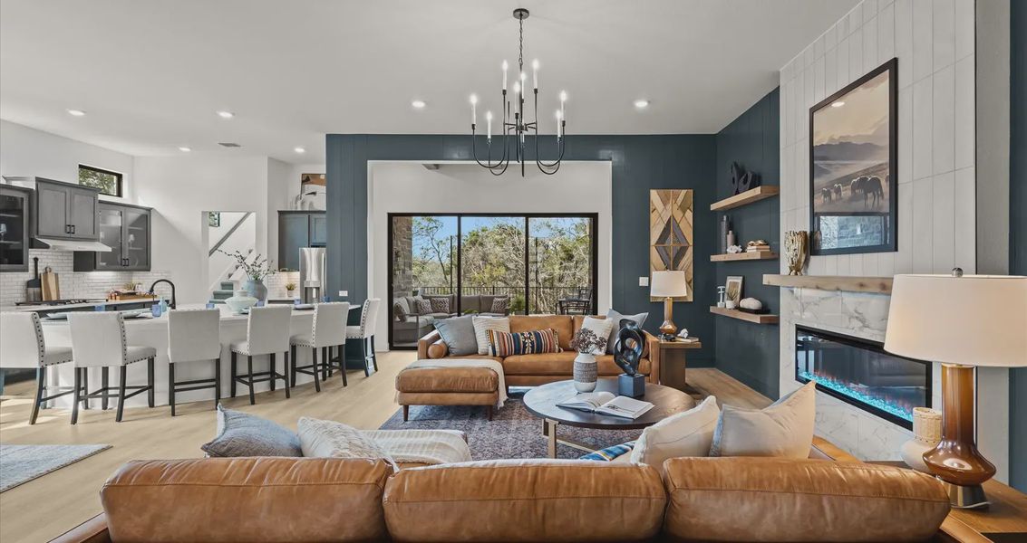 Representative furnished interior of a home built from the Orion by Chesmar Homes in Sunfield, Seguin (Image 4).