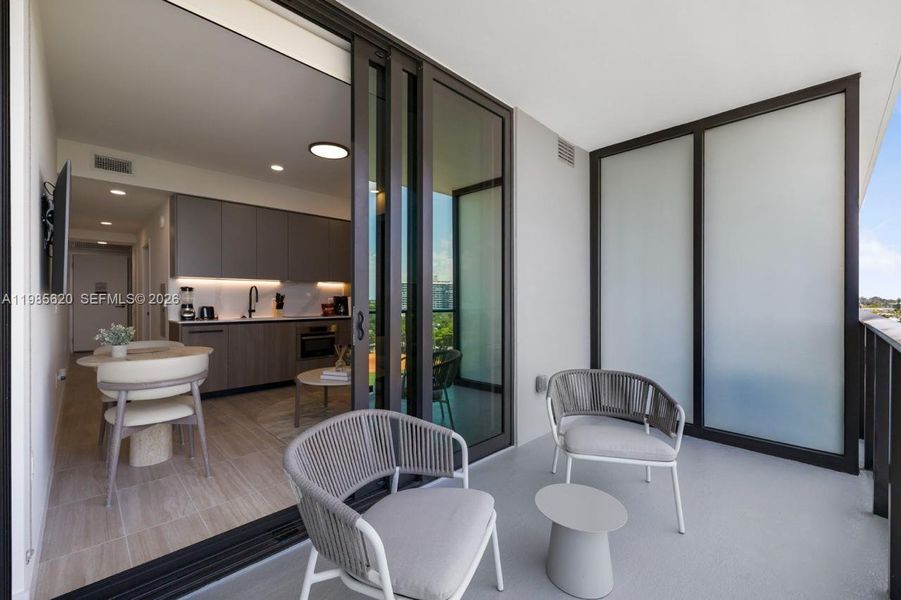 Exterior details and patio area of a home in , Miami Beach (Image 1). Exterior details and patio area of a home in , Miami Beach (Image 1).