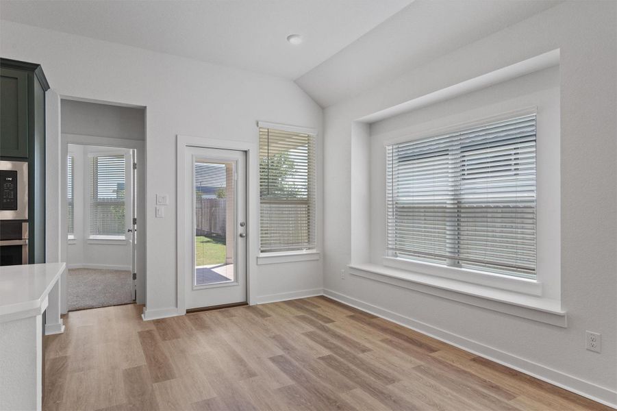 Dining room with bench window Dining room with bench window