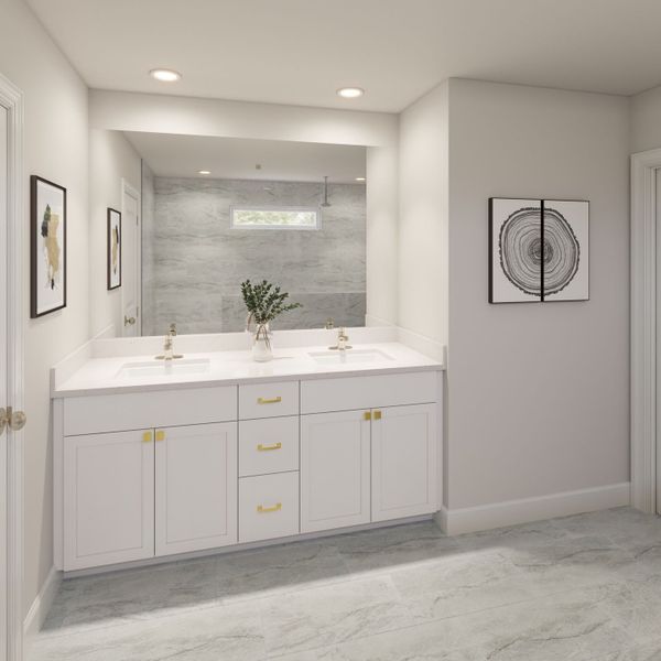 Photo representation of the Henderson plan. Colors, finishes and options will vary.