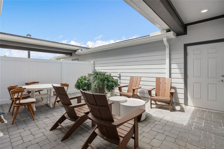 Exterior details and patio area of a home in EverBe, Orlando (Image 2). Exterior details and patio area of a home in EverBe, Orlando (Image 2).