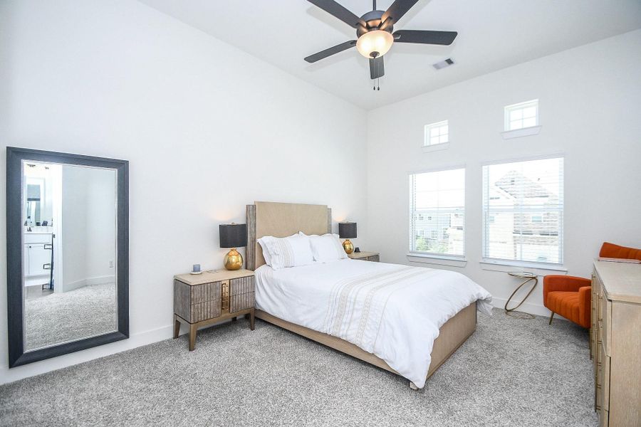 Furnished interior view inside a new home in Bridgeland 45's, Cypress (Image 15). Furnished interior view inside a new home in Bridgeland 45's, Cypress (Image 15).
