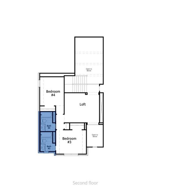 2D floor plan layout of this home in Easton Park, Austin, TX (Image 4). 2D floor plan layout of this home in Easton Park, Austin, TX (Image 4).