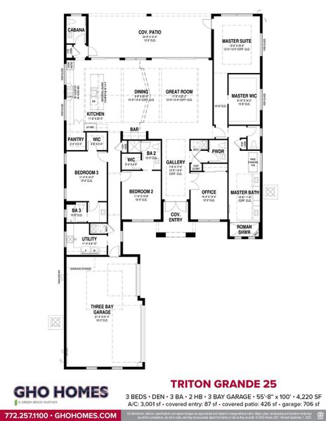 2D floor plan layout for the Triton Grande 25 by GHO Homes in The Strand, Indian River Shores, FL (Image 17).