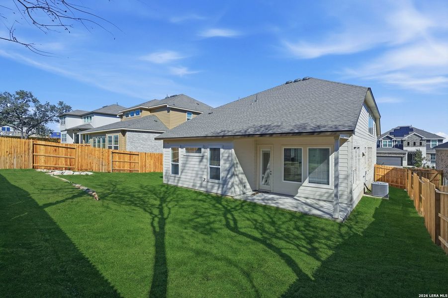 Exterior details and patio area of a home in Buffalo Crossing, Cibolo (Image 28).
