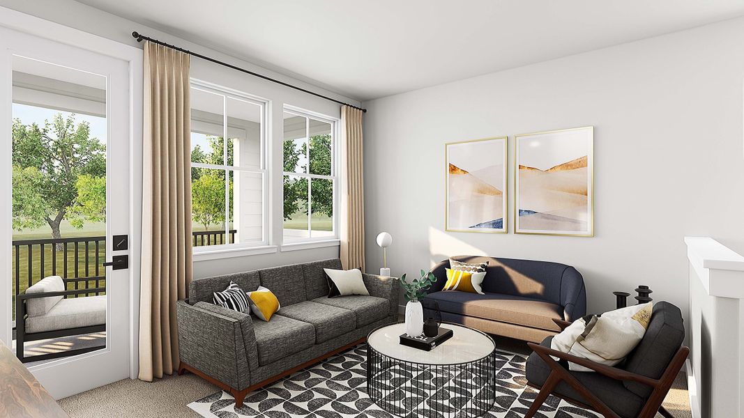 Representative furnished interior of a home built from the Waterline by Tri Pointe Homes in Paley Park at Easton Park, Austin (Image 13). Representative furnished interior of a home built from the Waterline by Tri Pointe Homes in Paley Park at Easton Park, Austin (Image 13).