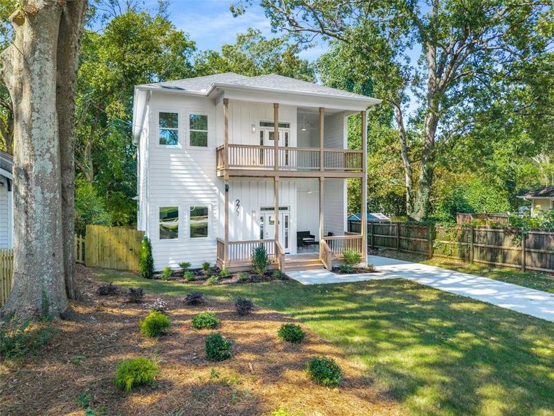 Exterior details and patio area of a home in , Atlanta (Image 1). Exterior details and patio area of a home in , Atlanta (Image 1).