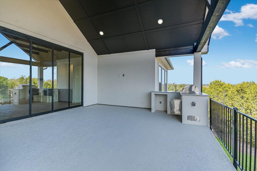 Exterior details and patio area of a home in ClearWater Ranch, Liberty Hill (Image 22).
