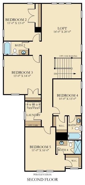 2D floor plan layout of this home in Heron's Walk at Summers Corner, Summerville, SC (Image 6).