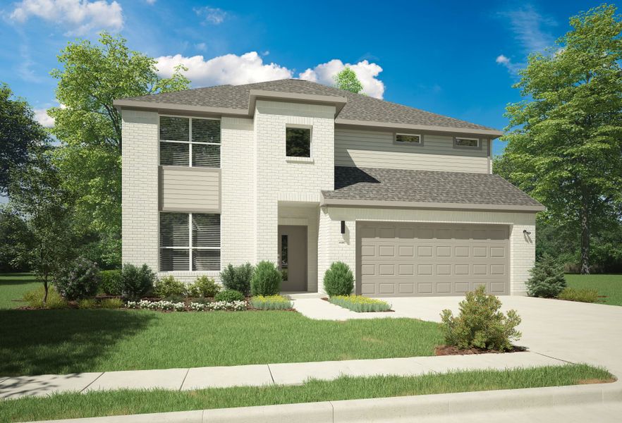 Front exterior of a new home in Cibolo Hills West, Fort Worth, TX, highlighting curb appeal (Image 2). Front exterior of a new home in Cibolo Hills West, Fort Worth, TX, highlighting curb appeal (Image 2).