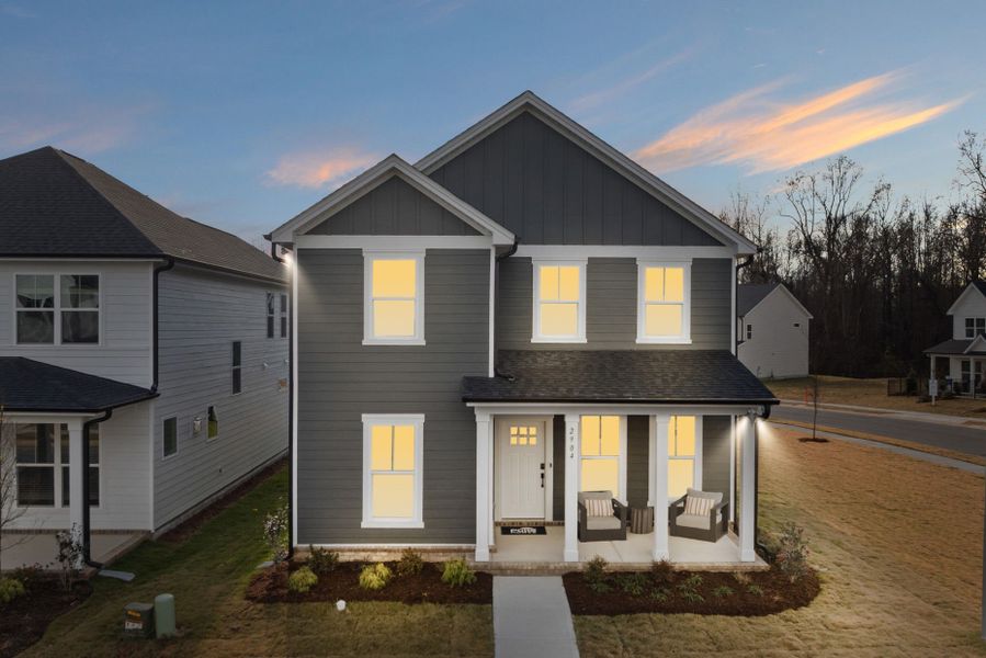 Representative exterior photo of a completed home built from the Rockingham by Pulte Homes in Saunders Farm, Fuquay Varina, NC (Image 25).