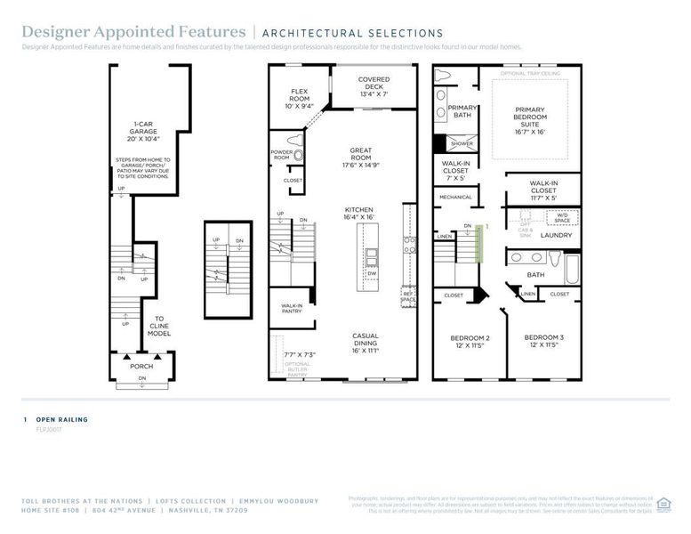 2D floor plan layout of this home in The Nations, Nashville, TN (Image 6).