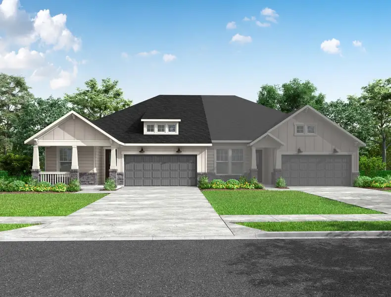 Front exterior of a new home in Bridgeland: Signature Collection, Cypress, TX, highlighting curb appeal (Image 1).