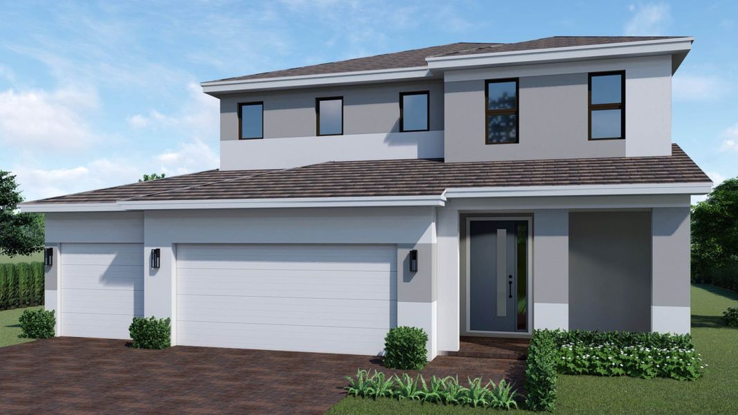 Representative exterior photo of a completed home built from the Ponte Vedra by D.R. Horton in Aspen Estates, Homestead, FL (Image 6). Representative exterior photo of a completed home built from the Ponte Vedra by D.R. Horton in Aspen Estates, Homestead, FL (Image 6).