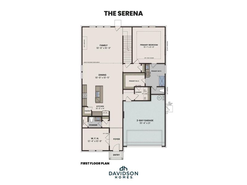 2D floor plan layout for the The Serena E by Davidson Homes LLC in Morgan Meadows, San Antonio, TX (Image 2). 2D floor plan layout for the The Serena E by Davidson Homes LLC in Morgan Meadows, San Antonio, TX (Image 2).
