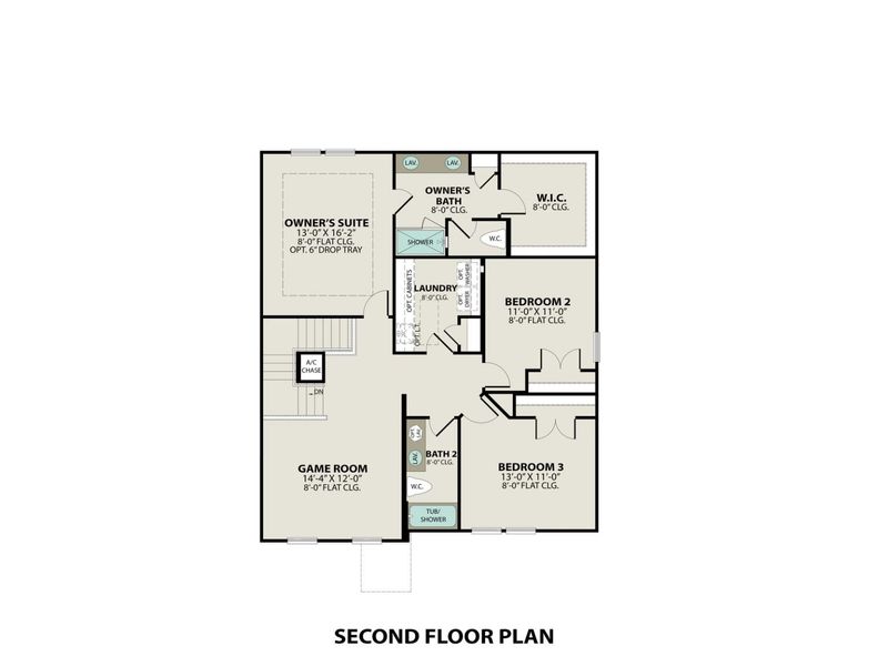 2D floor plan layout for the The Logan A by Davidson Homes LLC in Woods Crossing, Gallatin, TN (Image 4). 2D floor plan layout for the The Logan A by Davidson Homes LLC in Woods Crossing, Gallatin, TN (Image 4).