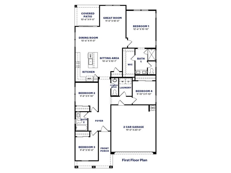 2D floor plan layout of this home in Westpark, Buckeye, AZ (Image 2). 2D floor plan layout of this home in Westpark, Buckeye, AZ (Image 2).