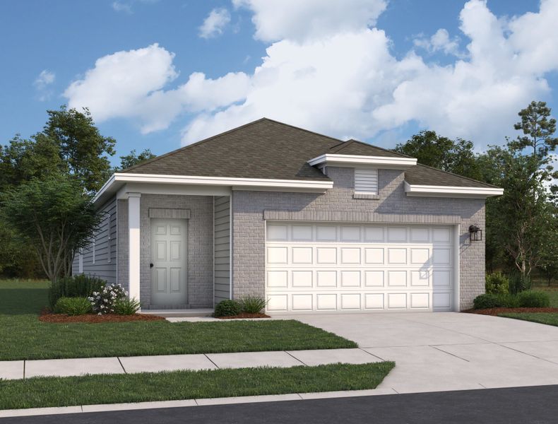 Representative exterior photo of a completed home built from the Athena by Starlight Homes in Stonebrooke, Conroe, TX (Image 1).