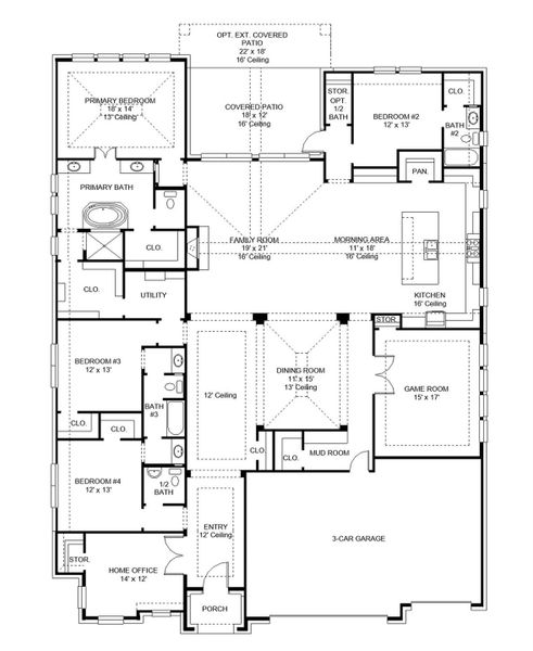 2D floor plan layout of this home in Santa Rita Ranch - Eldorado, Liberty Hill, TX (Image 2). 2D floor plan layout of this home in Santa Rita Ranch - Eldorado, Liberty Hill, TX (Image 2).
