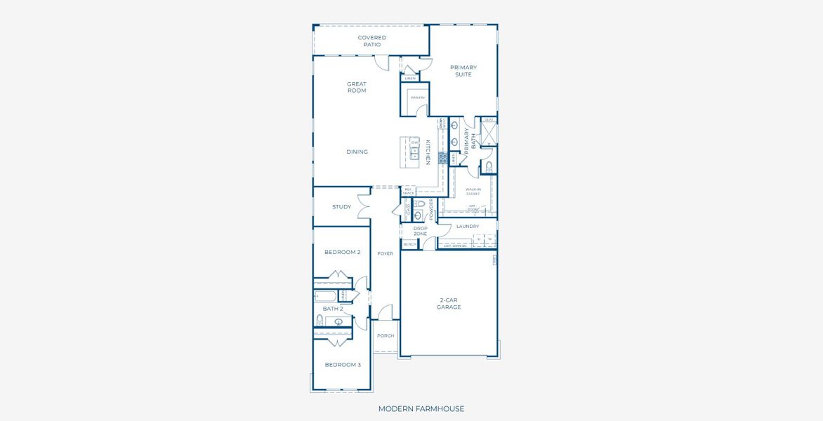 2D floor plan layout for the 4016 by Risewell Homes in Bluff Haven, Georgetown, TX (Image 3).