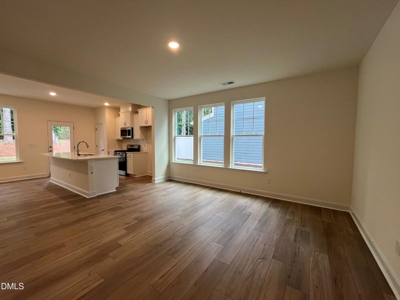 Family room with lots of windows