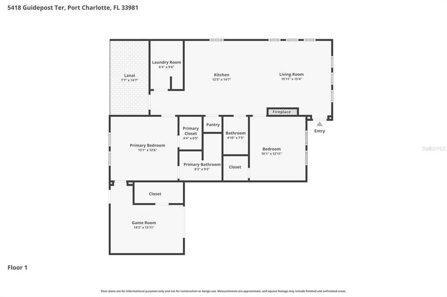 2D floor plan layout of this home in , Port Charlotte, FL (Image 5). 2D floor plan layout of this home in , Port Charlotte, FL (Image 5).