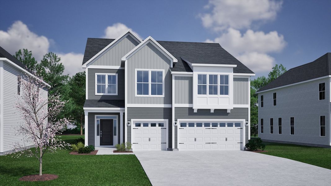 Representative exterior photo of a completed home built from the Saluda II - Vanguard Collection by Mungo Homes in Scotts Hill Village, Wilmington, NC (Image 12).