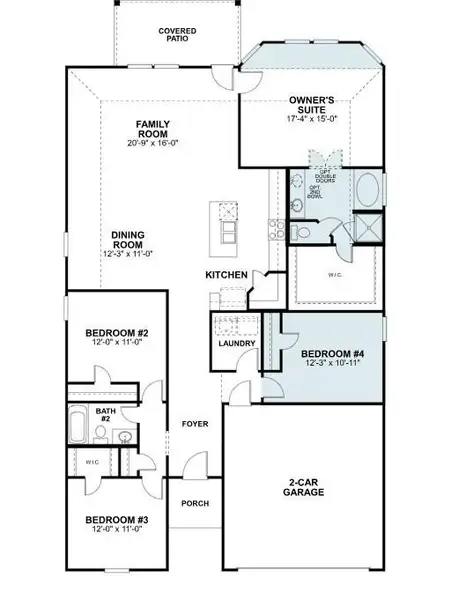 2D floor plan layout of this home in Moran Ranch, Willis, TX (Image 4).