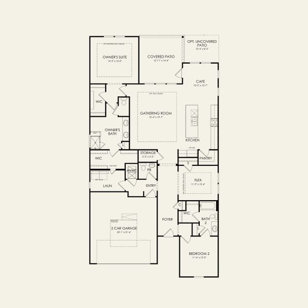 2D floor plan layout for the Prestige by Pulte Homes in Kinsdale, Lancaster, SC (Image 4). 2D floor plan layout for the Prestige by Pulte Homes in Kinsdale, Lancaster, SC (Image 4).