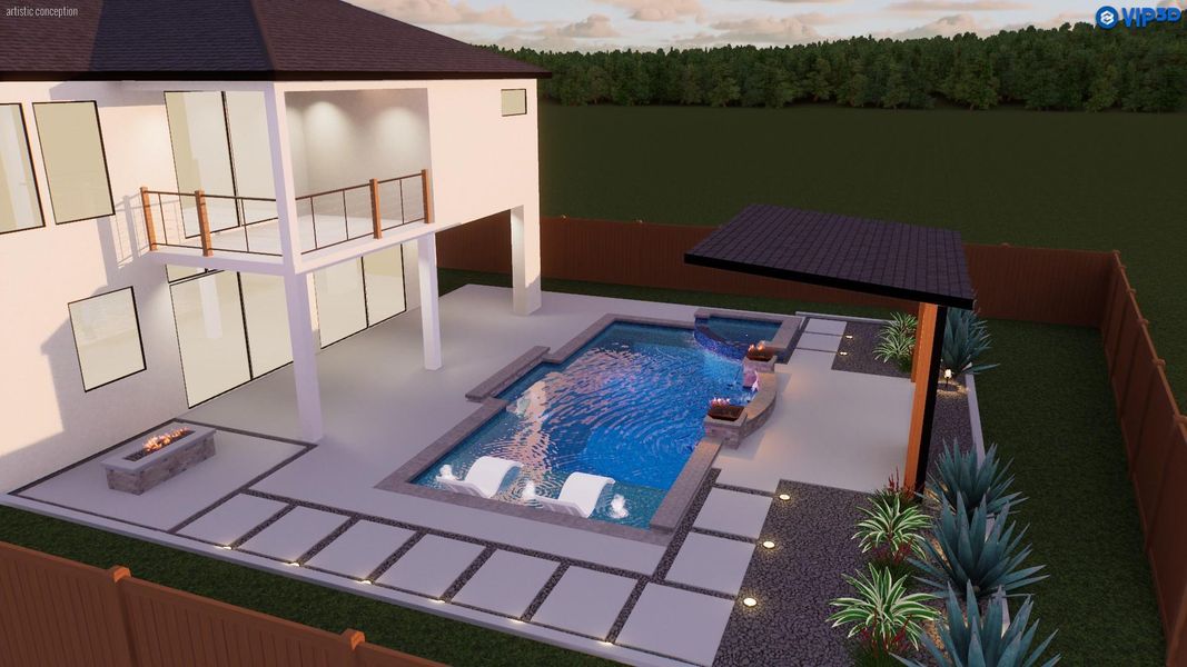 Pool design rendering. (virtual)
