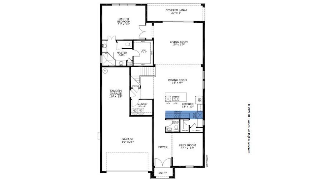2D floor plan layout for the Santa Maria - Classic Series | 50' Wide Lots by ICI Homes in Woodhaven, Port Orange, FL (Image 3).