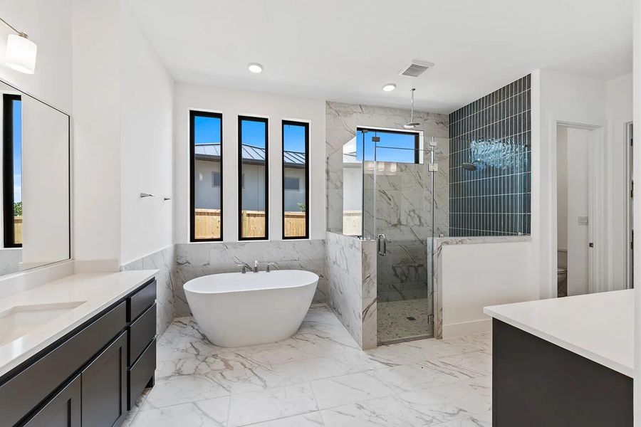 Furnished interior view inside a new home in Caliterra - 110', Dripping Springs (Image 8). Furnished interior view inside a new home in Caliterra - 110', Dripping Springs (Image 8).