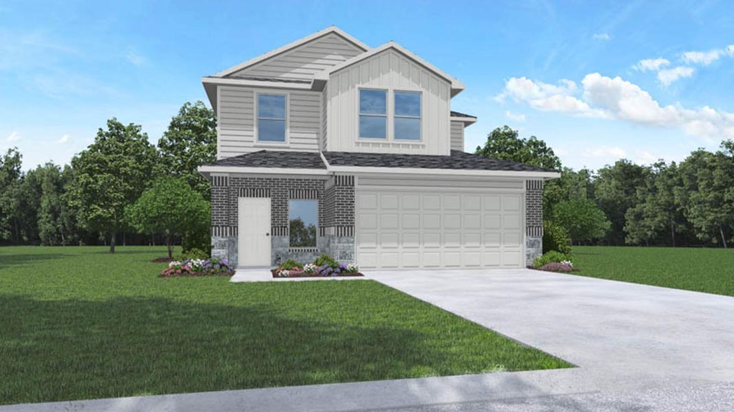 Representative exterior photo of a completed home built from the Hanna by D.R. Horton in Lakes at Westland Ranch, League City, TX (Image 21).