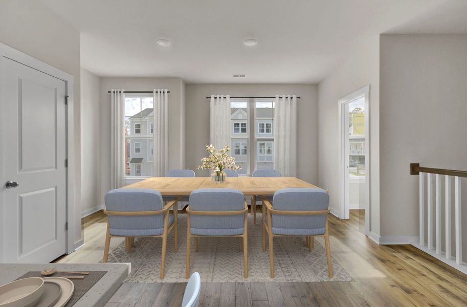 Furnished interior view inside a new home in Indigo Grove Townhomes, Johns Island (Image 7).