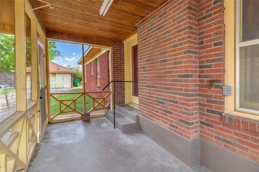 Side Porch leads to Carport