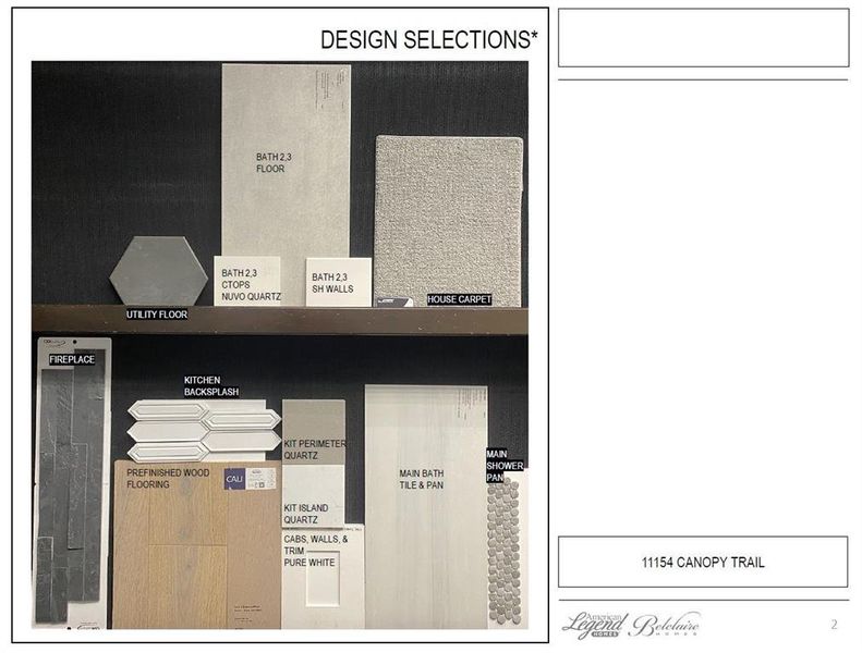 Design selections for 11154 Canopy Trail - Representative Photo