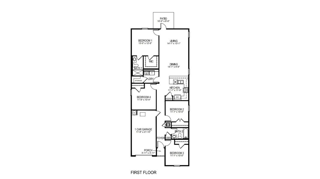 2D floor plan layout for the Plan by D.R. Horton in Liberty, Panama City, FL (Image 2). 2D floor plan layout for the Plan by D.R. Horton in Liberty, Panama City, FL (Image 2).