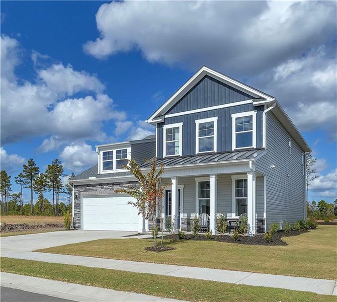 Front exterior of a home in the Rhodes Glen community, located in Lawrenceville, GA (Image 11).