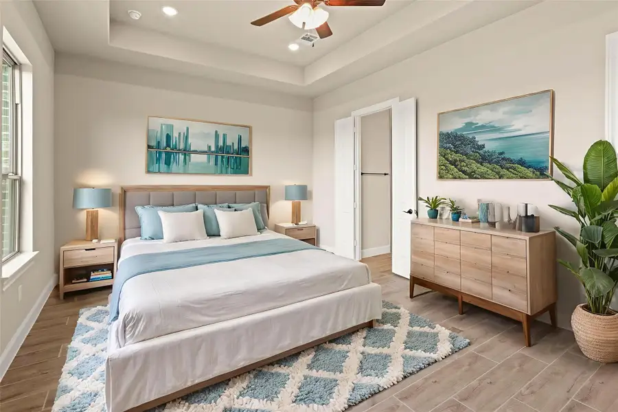 The primary bedroom virtually staged so you can imagine the possibilities. The primary bedroom virtually staged so you can imagine the possibilities.