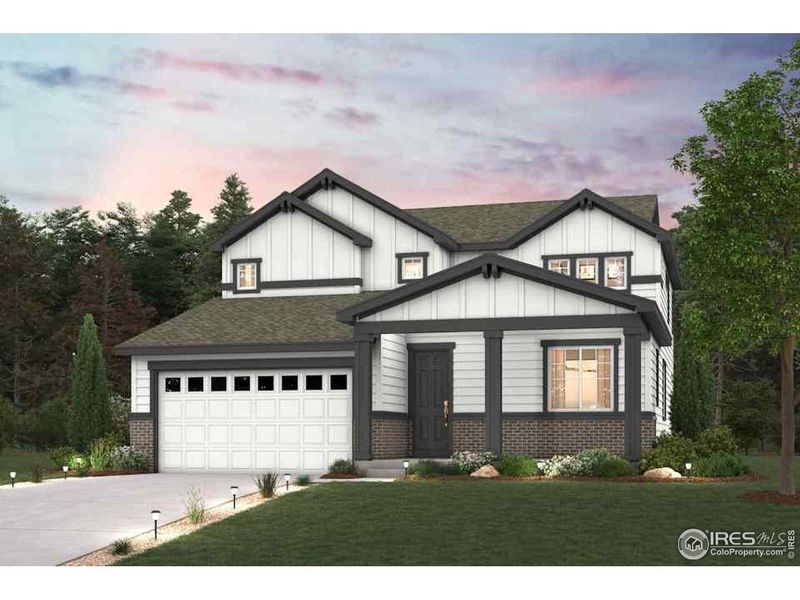 Front exterior of a new home in Prairie Song, Windsor, CO, highlighting curb appeal (Image 19).