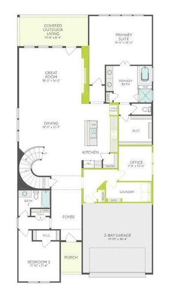 2D floor plan layout of this home in Tompkins Reserve, Katy, TX (Image 3).