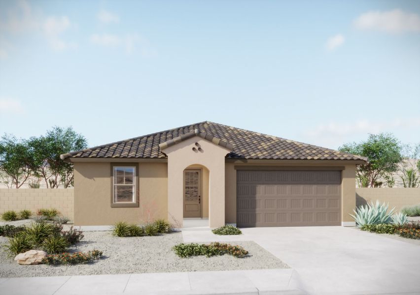 Representative exterior photo of a completed home built from the Azure by Mattamy Homes in Silverbell Ridge, Tucson, AZ (Image 4).