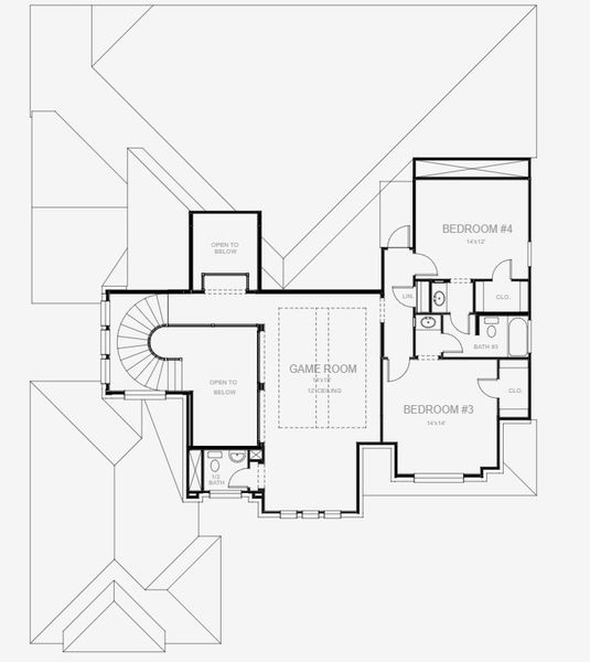 2D floor plan layout for the 4036W by Perry Homes in Sonoma Verde 70', Rockwall, TX (Image 4). 2D floor plan layout for the 4036W by Perry Homes in Sonoma Verde 70', Rockwall, TX (Image 4).