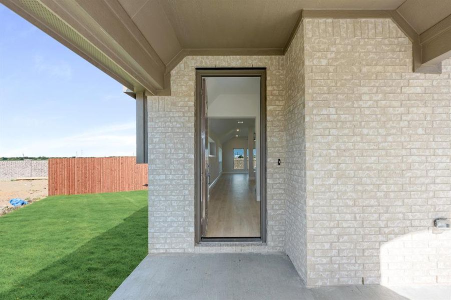Front exterior of a new home in Hunters Ridge, Crowley, TX, highlighting curb appeal (Image 24). Front exterior of a new home in Hunters Ridge, Crowley, TX, highlighting curb appeal (Image 24).