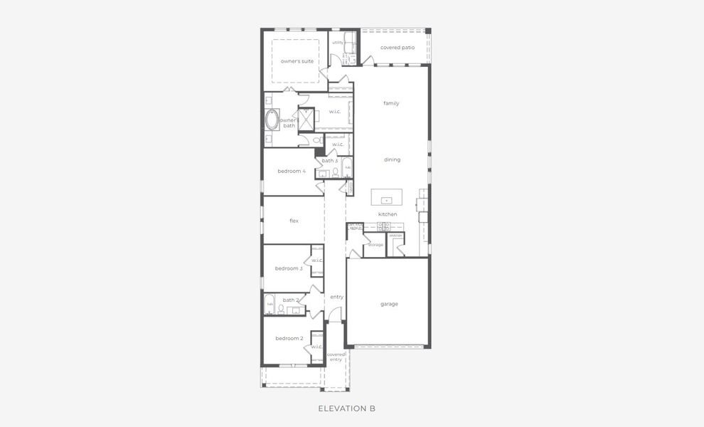 2D floor plan layout for the Benoit by Normandy Homes in Watson Branch, Mansfield, TX (Image 2). 2D floor plan layout for the Benoit by Normandy Homes in Watson Branch, Mansfield, TX (Image 2).