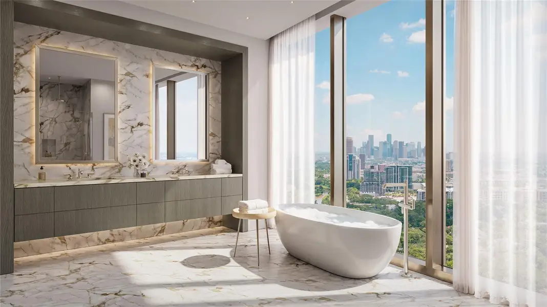 Primary Bath Featuring the Moody Color Scheme Selection.