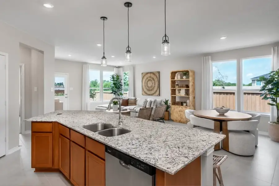 Representative furnished interior of a home built from the 1889 by KB Home in Espino Trails, San Antonio (Image 9).