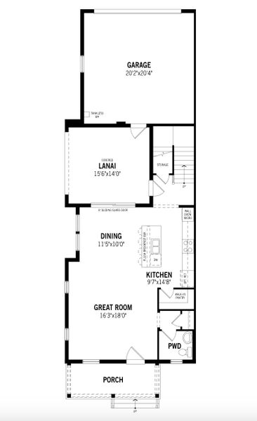 2D floor plan layout for the Anastasia by Mattamy Homes in Celebration - Island Village, Celebration, FL (Image 4).