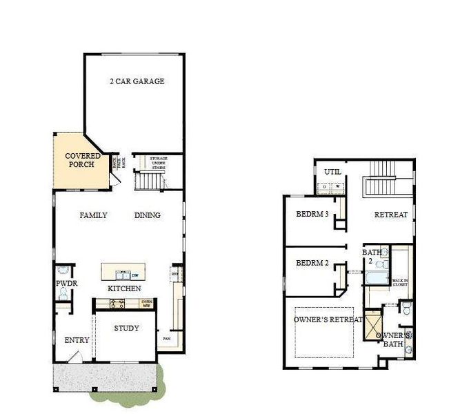 2D floor plan layout of this home in Whitley Preserve – Park Collection, Mint Hill, NC (Image 5).